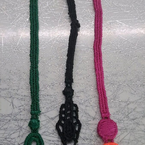 Cruciani Italian knitted bracelets 3pcs like new (green, black, neon)