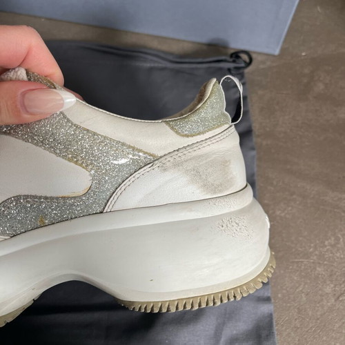 Hogan Maxi Active women's shoes used, size 38, white with silver
