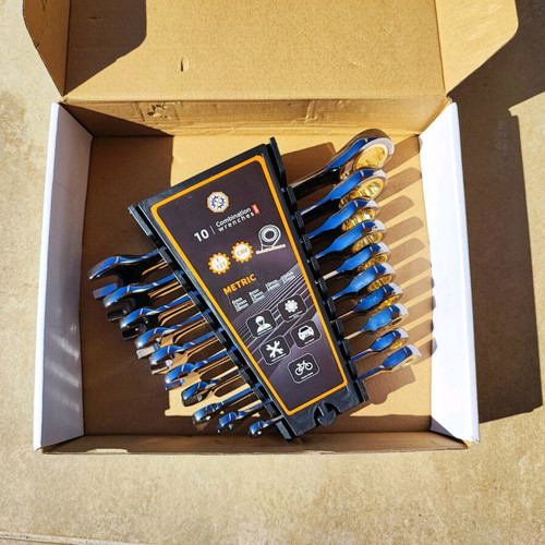 Hand tool set with ratchet new, black nickel CRV
