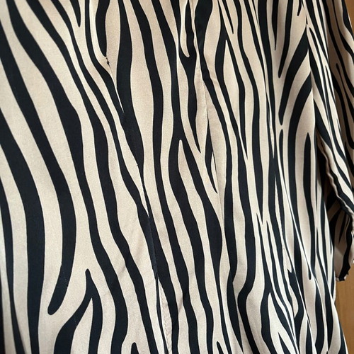 Satin midi dress animal print Reline like new, black and pink