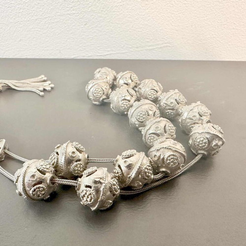 Silver worry beads new with 15 beads, 925 silver, length 27 cm