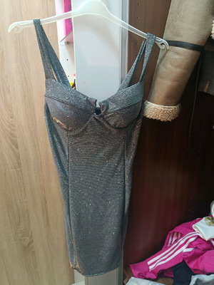 Silver mini dress new, size small