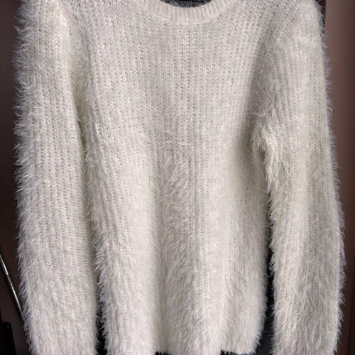 Women's winter sweater used, white, size M/L