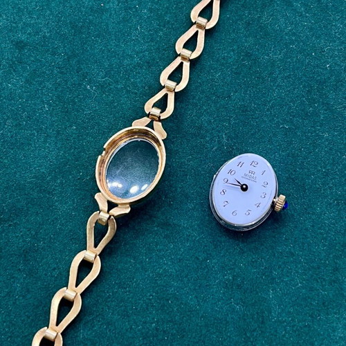 Vintage MIDAS watch like new, mechanical, white and gold