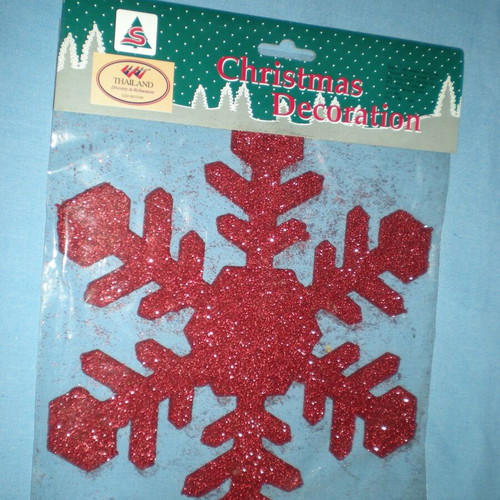 Christmas decoration red snowflake new 21x21 cm
