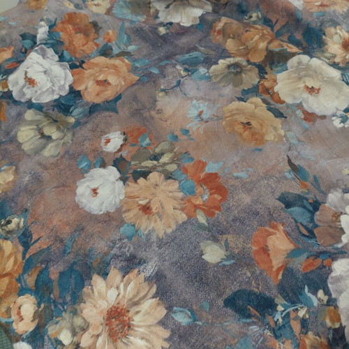 Vintage decorative floral fabric with fringes