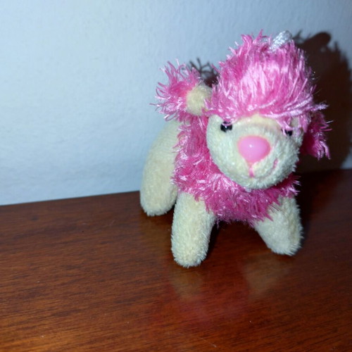 Small plush animals used, set of 6, keychain size