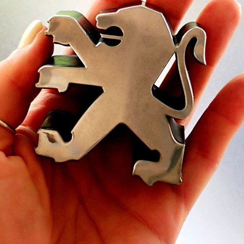Peugeot Lion Emblem Used Chrome Metal Badge