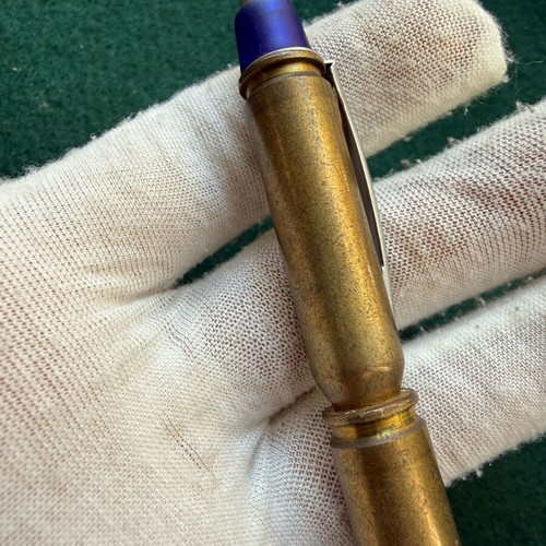 Bullet Pen used, brass military style