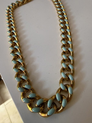 Necklace chain thick gold turquoise new