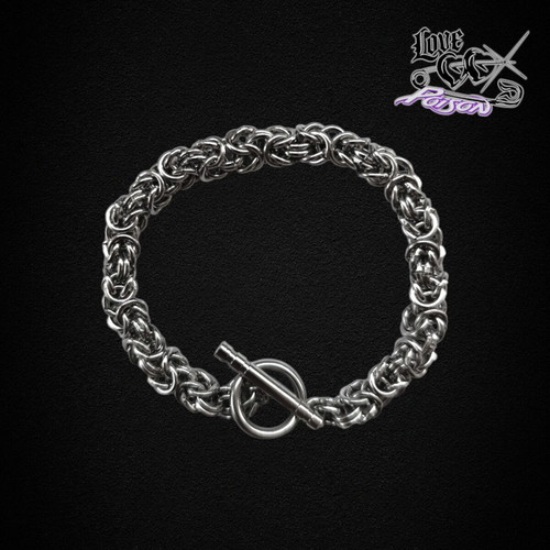 Stainless Steel Silver Chainmail Chunky Unisex Bracelet Handmade