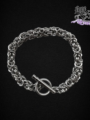 Stainless Steel Silver Chainmail Chunky Unisex Bracelet Handmade
