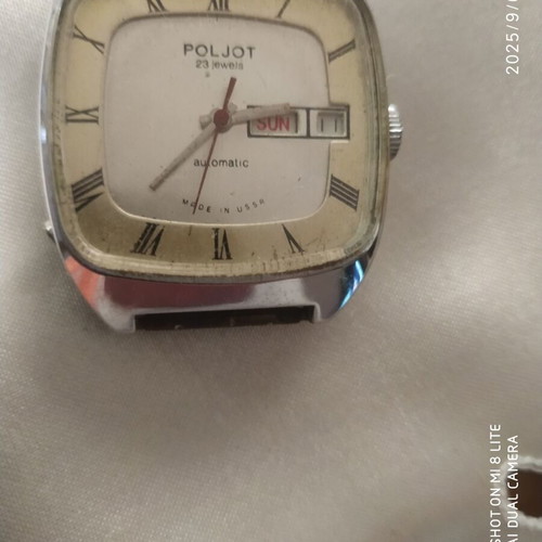 Poljot Automatic 2627H Square Watch like new, men's, white beige