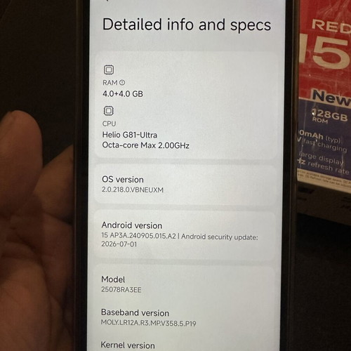 Xiaomi Redmi 15C 128GB 8GB RAM smartphone like new, black