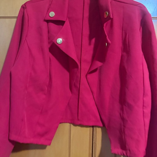 Mid-length jacket like new, red, size M