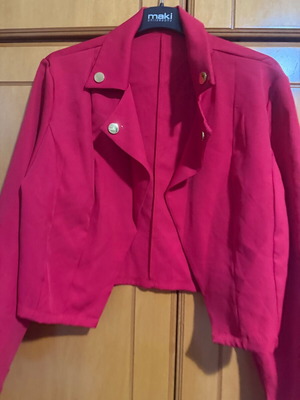 Mid-length jacket like new, red, size M
