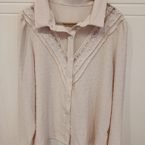Shein women's shirt with bust transparency, like new, beige, XL
