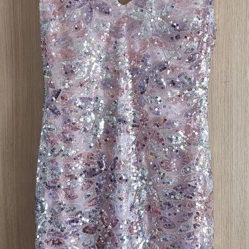 Athenee Official Mini Dress with Sequins Like New, Pink Nude