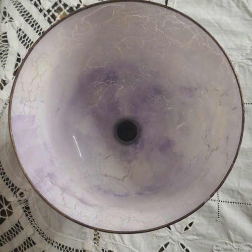 Fruit Bowl Handmade in Pale Colors with Flowers