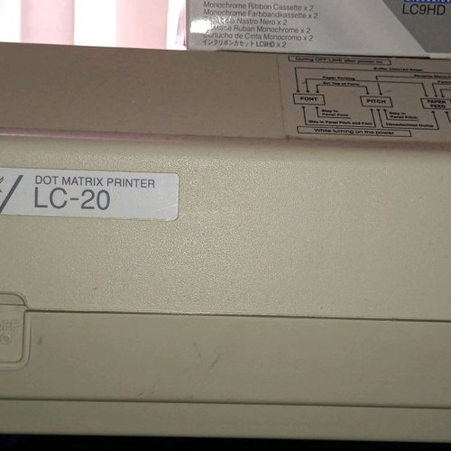 Dot Matrix Star LC-20 used with parallel port cable and two ink ribbons