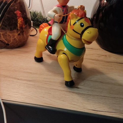 Vintage horse with rider like new with movement and sound