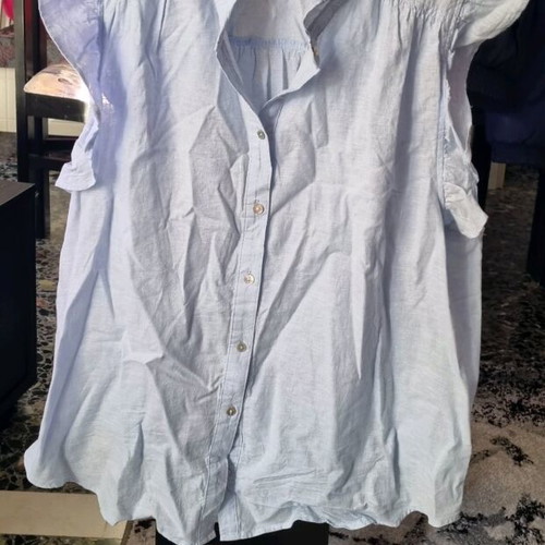 H&M women's shirt turquoise linen and cotton like new