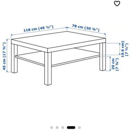 IKEA LACK coffee table like new, black/brown, 118×78 cm