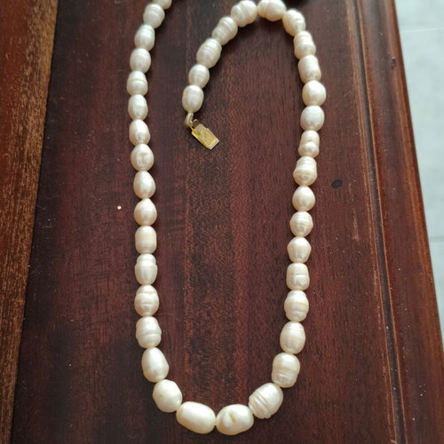 Pearl necklace like new, freshwater 5 mm, length 45 cm