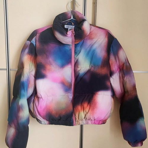 Edited winter quilted jacket size M pink and black