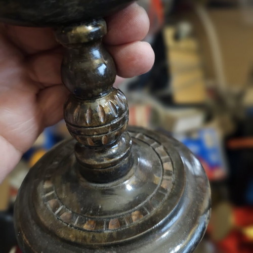 Vintage handmade wooden candlestick