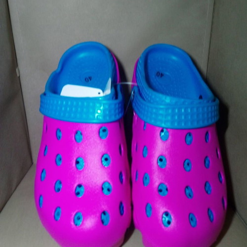 Women's sabots used, size 40, fuchsia-turquoise