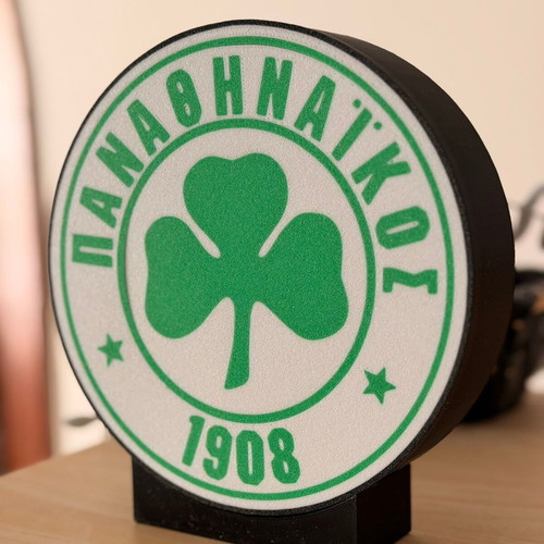 3D Printed Stand Panathinaikos Sign with Stand and Wall Mount