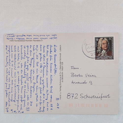 Postcard used, mailed from Germany