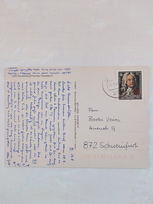 Postcard used, mailed from Germany