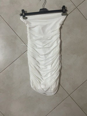 Shein white dress with open back and laces, size XS