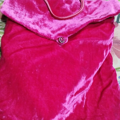 Velvet crossbody bag pink, new handmade design