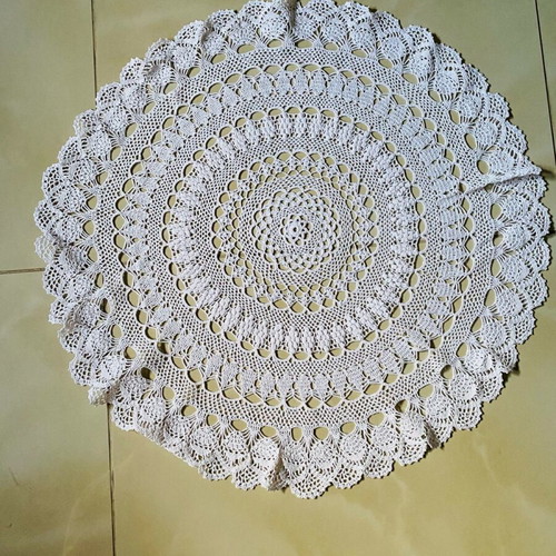 Handmade crocheted doily with cotton thread like new