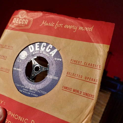 Collectible 45 RPM vinyl record The Rolling Stones used, rock