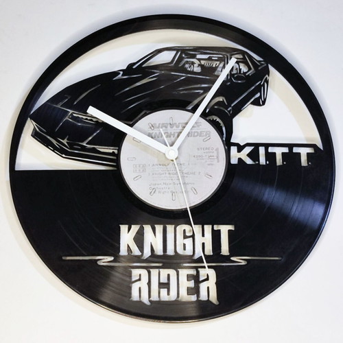 Wall clock made from vinyl record KITT - Knight Rider
