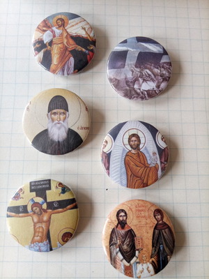 Christian Orthodox Pin Badges Set 6+1 Like New
