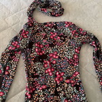 Pink Woman midi dress like new, multicolored with open back