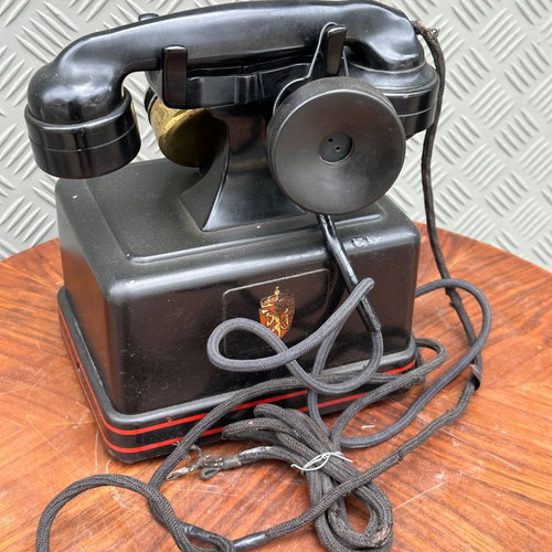 Old iron pre-war telephone used, functional