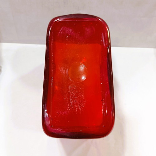Vintage Handmade Purse Vase Murano Style Mouth-Blown Glass, like new