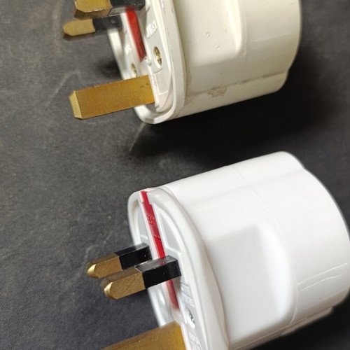 Set of 2 Schuko to UK power adapters like new
