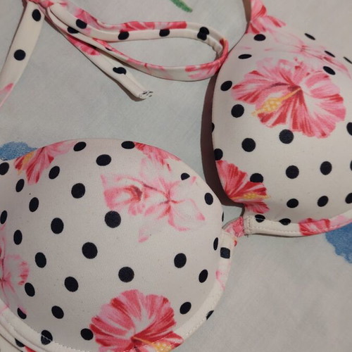 Tezenis women's swimsuit used, size S, white and pink