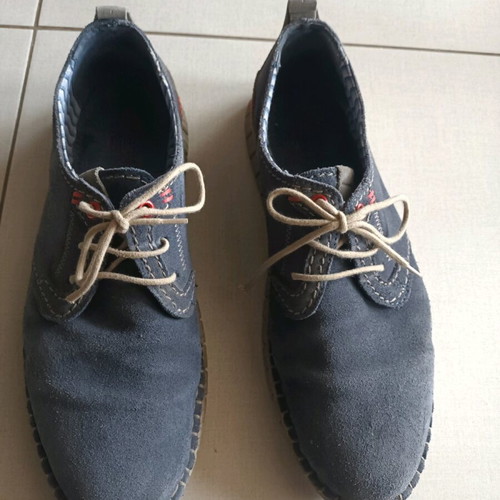 Zen men's casual suede shoes size 43 like new, blue and gray
