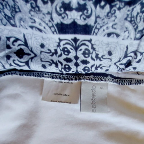 Women's blouse used, size Small, blue with floral pattern