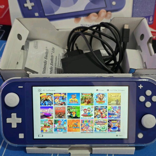 Nintendo Switch Lite μπλε σαν καινούργιο με 50 παιχνίδια και θήκη