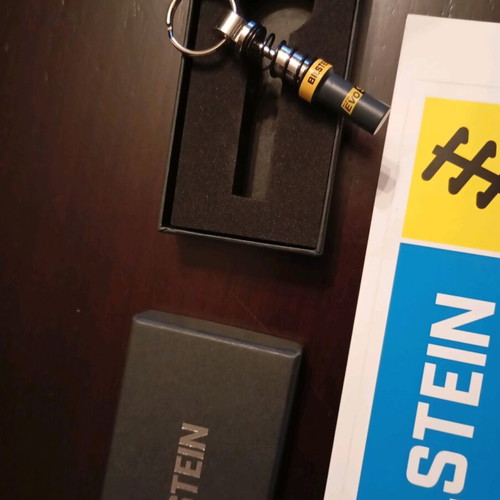 Bilstein promotional set new with keychain, stickers and pen