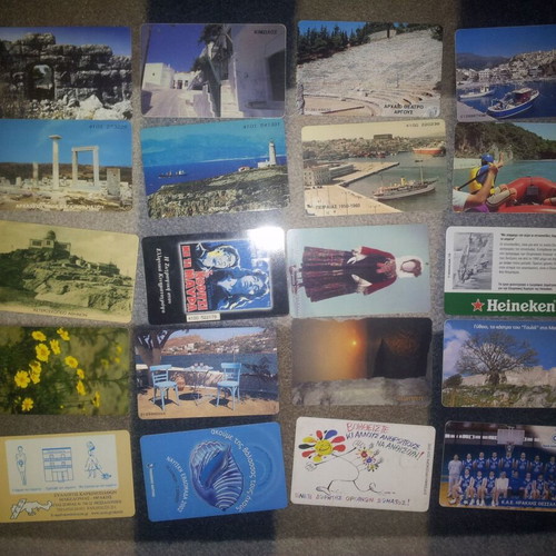 Phone cards used, pack of 20 pieces